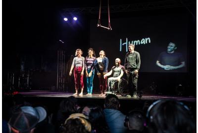 Human by Extraordinary Bodies. Photo © Alice Carfrae for Funky Llama Festival 