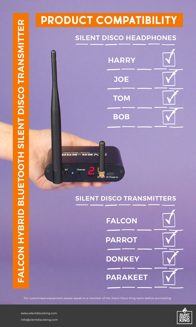 Falcon Hybrid Bluetooth Silent Disco Transmitter